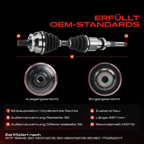 Frankberg 1x Antriebswelle Vorderachse Rechts für Volvo S80 I 184 2.9L 2.8L 1998-2006 Bild Frankberg 1x Antriebswelle Vorderachse Rechts für Volvo S80 I 184 2.9L 2.8L 1998-2006