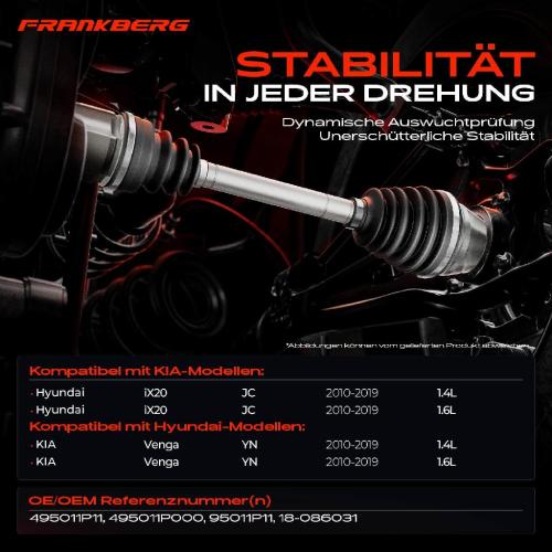 1x Antriebswelle Vorderachse Rechts für Hyundai iX20 JC KIA Venga YN 2010-2019 Bild 1x Antriebswelle Vorderachse Rechts für Hyundai iX20 JC KIA Venga YN 2010-2019