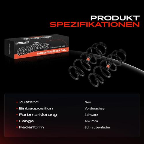 2x Fahrwerksfeder Vorderachse für Citroën C3 I FC FN 1.1L 2002-2009 Bild 2x Fahrwerksfeder Vorderachse für Citroën C3 I FC FN 1.1L 2002-2009