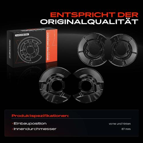 Frankberg 4x Ankerblech Bremsscheibe Vorne und Hinten für BMW E30 316i 324d 324td Cabriolet Bild Frankberg 4x Ankerblech Bremsscheibe Vorne und Hinten für BMW E30 316i 324d 324td Cabriolet