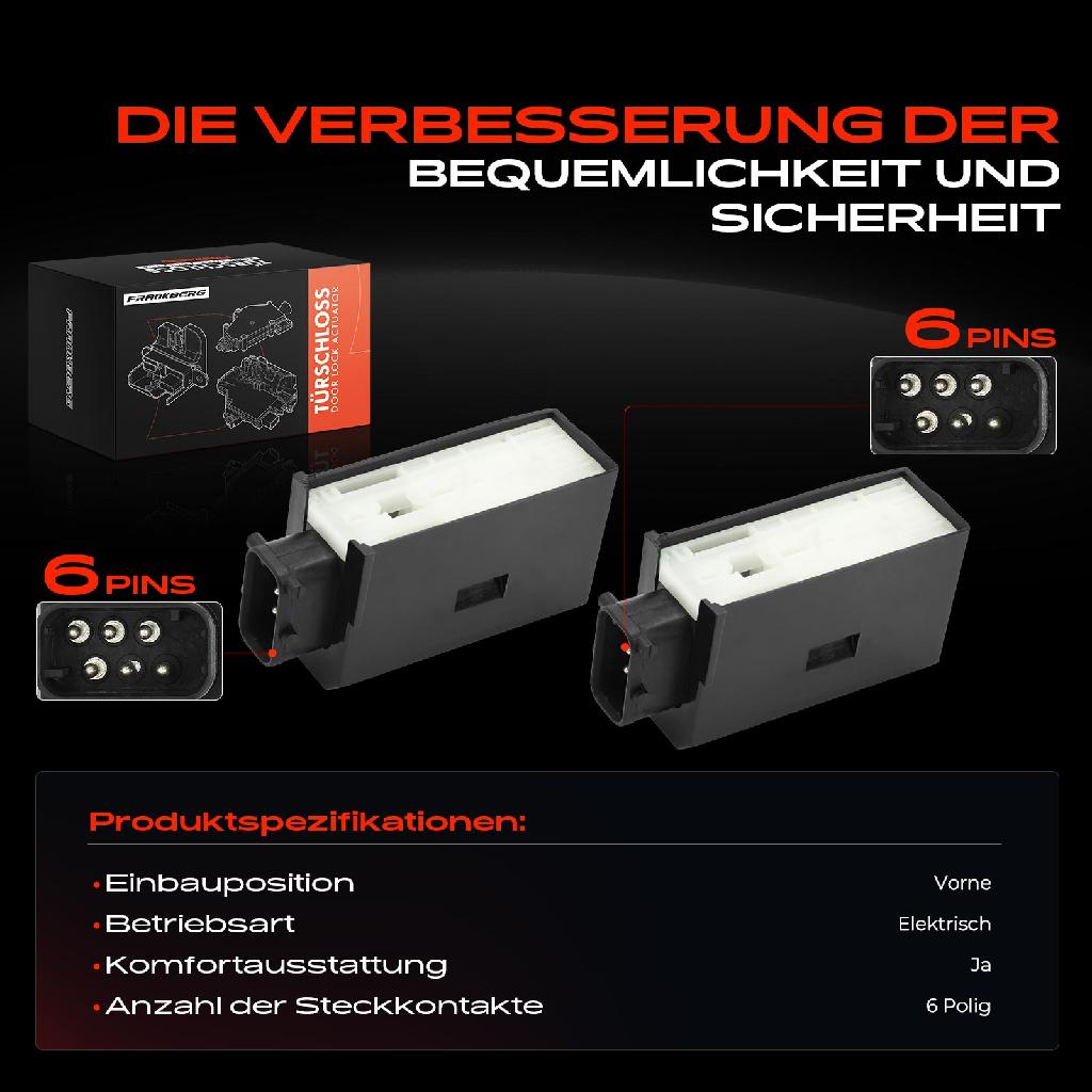 2x Türschloss Vorne und Hinten für Ford Escort Klasseic Turnier V Cabriolet Express VI Stufenheck