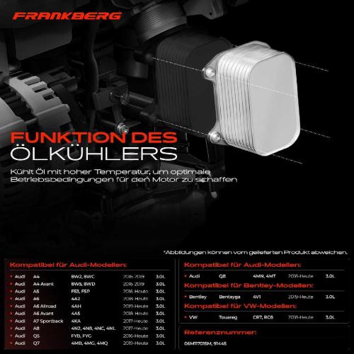1x Ölkühler Motoröl für VW Touareg Bentley Audi A4 8W2 8WC A5 A6 A7 A8 Q5 Q7 Bild 1x Ölkühler Motoröl für VW Touareg Bentley Audi A4 8W2 8WC A5 A6 A7 A8 Q5 Q7