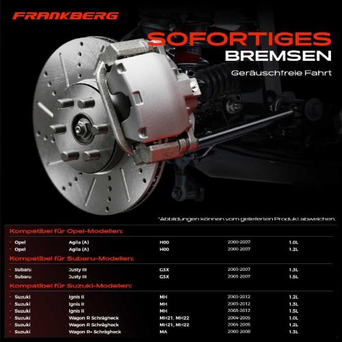 2x Bremsscheiben Vorderachse für Opel Agila (A) Subaru Justy III Suzuki Ignis II Wagon R Schrägheck R Bild 2x Bremsscheiben Vorderachse für Opel Agila (A) Subaru Justy III Suzuki Ignis II Wagon R Schrägheck R