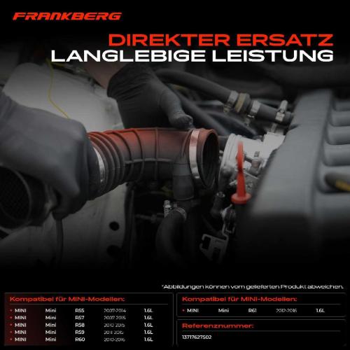 Frankberg 1x Ansaugschlauch, Luftfilter für MINI Mini R55 R61 R57 R60 2007-2016 Bild Frankberg 1x Ansaugschlauch, Luftfilter für MINI Mini R55 R61 R57 R60 2007-2016