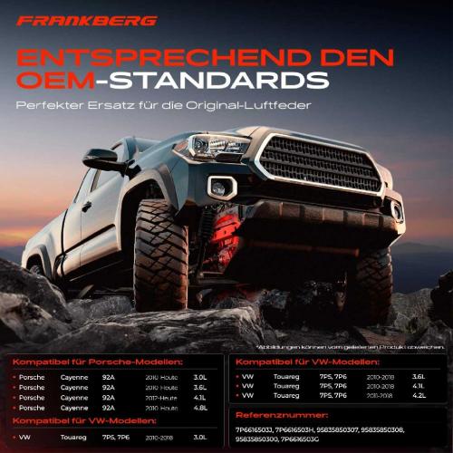 1x Luftfeder Fahrwerk Hinterachse Links für VW Touareg 7P Porsche Cayenne 92A Bild 1x Luftfeder Fahrwerk Hinterachse Links für VW Touareg 7P Porsche Cayenne 92A
