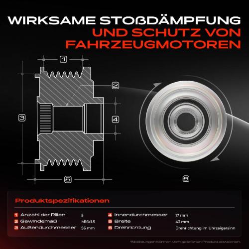 1x Generatorfreilauf Lichtmaschine für VW Polo Caddy II Skoda Felicia Seat Arosa Bild 1x Generatorfreilauf Lichtmaschine für VW Polo Caddy II Skoda Felicia Seat Arosa