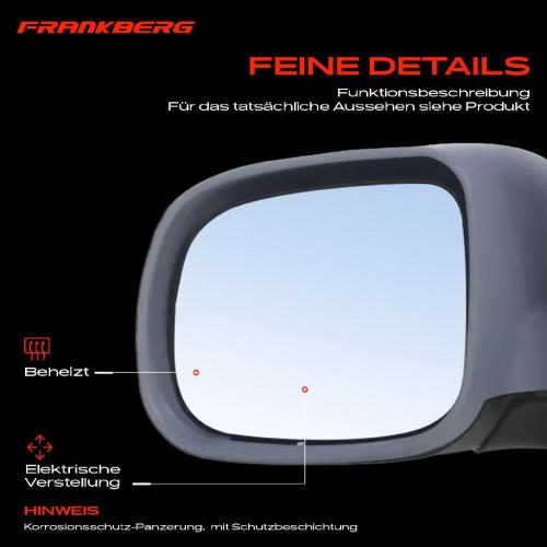 Frankberg 1x Außenspiegel Links für Skoda Fabia I 6Y2 Stufenheck 6Y3 1999-2008 Bild Frankberg 1x Außenspiegel Links für Skoda Fabia I 6Y2 Stufenheck 6Y3 1999-2008