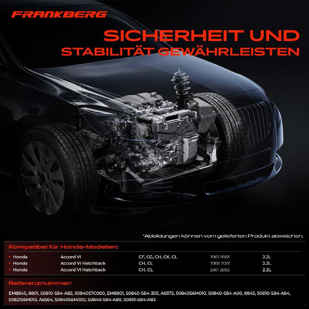 2x Motorlager Vorne und Hinten für Honda Accord VI Hatchback 2.3L