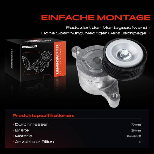 1x Spannrolle Riemenspanner für Mazda 2 DE Mazda 3 BM 1.3L 1.5L 1.6L Bild 1x Spannrolle Riemenspanner für Mazda 2 DE Mazda 3 BM 1.3L 1.5L 1.6L