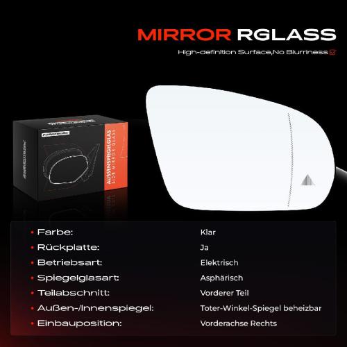 1x Spiegelglas Außenspiegel rechts für Mercedes-Benz C-Klasse Cabriolet W205 A205 C205 S205 X253 C253 Bild 1x Spiegelglas Außenspiegel rechts für Mercedes-Benz C-Klasse Cabriolet W205 A205 C205 S205 X253 C253