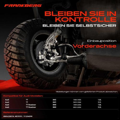 Frankberg 2x Spurstange Vorderachse für Audi TT 8N3 TT Roadster 8N9 1.8L 3.2L 1998-2006 Bild Frankberg 2x Spurstange Vorderachse für Audi TT 8N3 TT Roadster 8N9 1.8L 3.2L 1998-2006