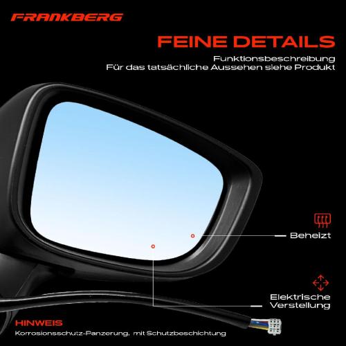 Frankberg 1x Außenspiegel Rechts für Mazda 3 Stufenheck BM BN 1.5L 1.6L 2.0L 2.2L 2013-2019 Bild Frankberg 1x Außenspiegel Rechts für Mazda 3 Stufenheck BM BN 1.5L 1.6L 2.0L 2.2L 2013-2019