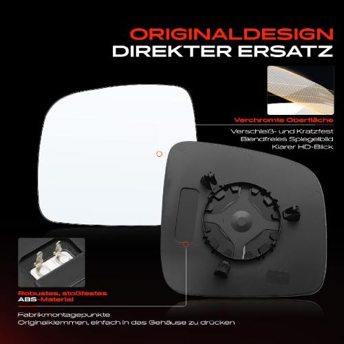 1x Spiegelglas Außenspiegel links für VW Transporter T5 7E 7H Caddy Multivan Bild 1x Spiegelglas Außenspiegel links für VW Transporter T5 7E 7H Caddy Multivan