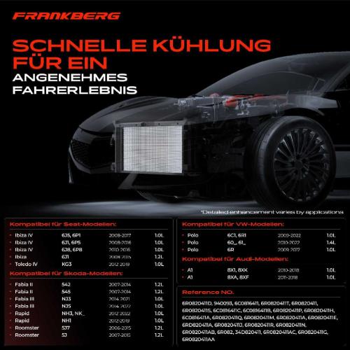 Frankberg 1x Kondensator Klimaanlage für Audi A1 Skoda Fabia Rapid Seat Ibiza ST Bild Frankberg 1x Kondensator Klimaanlage für Audi A1 Skoda Fabia Rapid Seat Ibiza ST