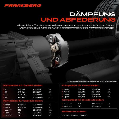 1x Gelenkscheibe Hardyscheibe Kardanwelle Vorne für VW Passat Audi A3 Seat Ateca Skoda Kodiaq Bild 1x Gelenkscheibe Hardyscheibe Kardanwelle Vorne für VW Passat Audi A3 Seat Ateca Skoda Kodiaq