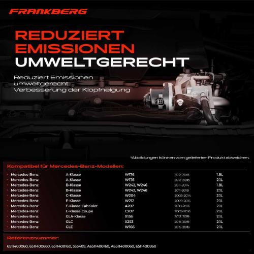Frankberg 1x AGR-Ventil Abgasrückführungsventil für Mercedes-Benz W176 W242 W246 W204 W205 C204 S204 S205 C117 X117 C218 Bild Frankberg 1x AGR-Ventil Abgasrückführungsventil für Mercedes-Benz W176 W242 W246 W204 W205 C204 S204 S205 C117 X117 C218