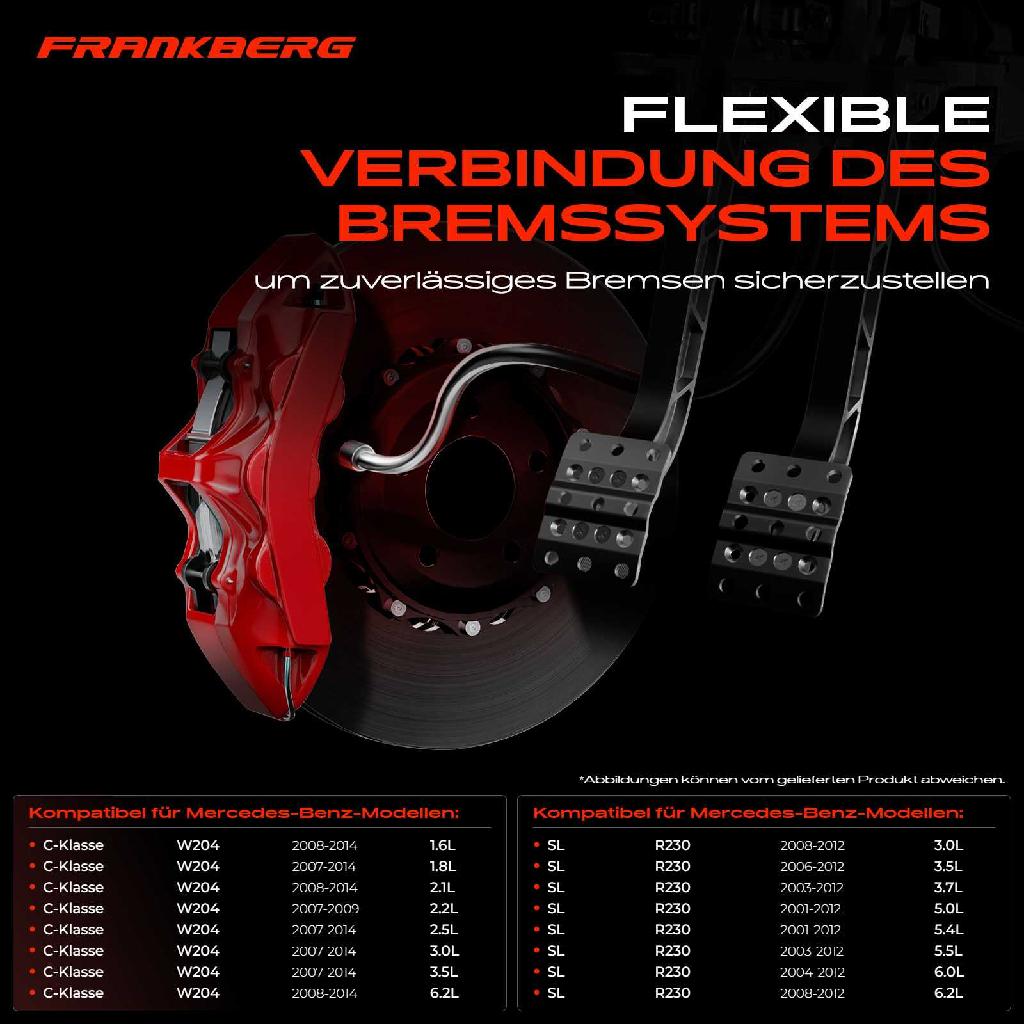 1x Bremsschlauch Bremsschläuche Hinterachse Links oder Rechts für Mercedes-Benz W204 C204 A207 X204 W220 R230