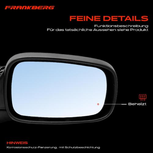 Frankberg 1x Außenspiegel Rechts für Renault Megane II Kasten Kombi BM0/1 CM0/1 KM0/1 Bild Frankberg 1x Außenspiegel Rechts für Renault Megane II Kasten Kombi BM0/1 CM0/1 KM0/1
