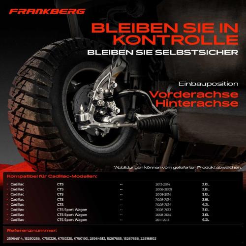 Frankberg 4x Koppelstange Hinterachse für Cadillac CTS Coupe Sport Wagon 2.0L 2.8L 3.0L 3.6L 6.2L 2008-2014 Bild Frankberg 4x Koppelstange Hinterachse für Cadillac CTS Coupe Sport Wagon 2.0L 2.8L 3.0L 3.6L 6.2L 2008-2014
