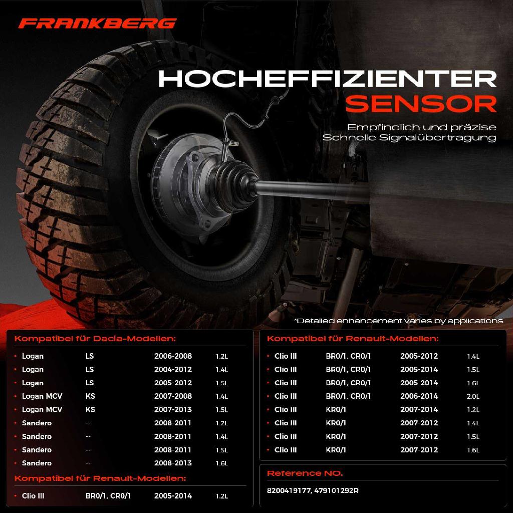 1x ABS Sensor Vorderachse beidseitig für Dacia Logan Express MCV Pick-up Sandero Renault Clio III Grandtour