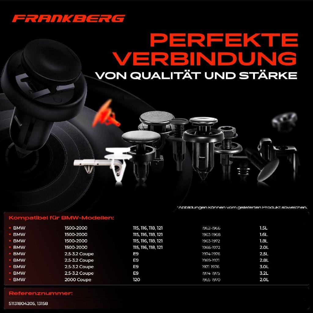 20x Befestigungsclips Radkasten für BMW 2.5-3.2 Coupe E3 E9 E21 E30 E46 E90