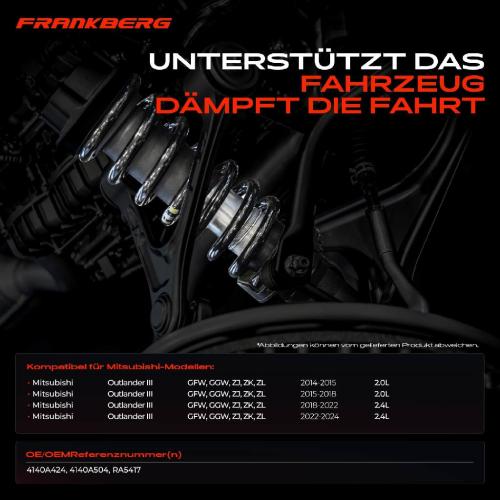 Frankberg 2x Fahrwerksfeder Hinterachse für Mitsubishi Outlander III GFW GGW ZJ ZK ZL Bj ab 2014 Bild Frankberg 2x Fahrwerksfeder Hinterachse für Mitsubishi Outlander III GFW GGW ZJ ZK ZL Bj ab 2014