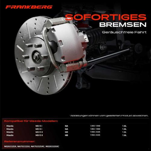 Frankberg 2x Bremsscheiben Vorderachse für Mazda MX-5 I II NA NB 1.6L 1.8L 1990-2005 Bild Frankberg 2x Bremsscheiben Vorderachse für Mazda MX-5 I II NA NB 1.6L 1.8L 1990-2005