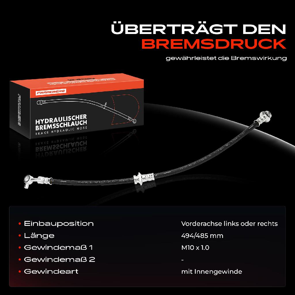 2x Bremsschlauch Bremsschläuche Vorderachse Links oder Rechts für Nissan X-Trail T30 2001-2013