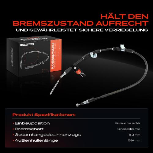 1x Seilzug Feststellbremse Hinterachse rechts für Chevrolet Lacetti J200 Nubira Daewoo Bild 1x Seilzug Feststellbremse Hinterachse rechts für Chevrolet Lacetti J200 Nubira Daewoo