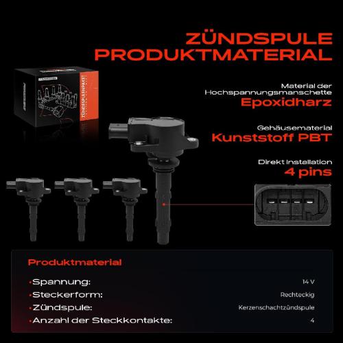 Frankberg 4x Zündmodul Zündspule für Mercedes-Benz W203 W204 S203 S204 CL203 C209 A209 C219 W211 W212 A207 C207 Bild Frankberg 4x Zündmodul Zündspule für Mercedes-Benz W203 W204 S203 S204 CL203 C209 A209 C219 W211 W212 A207 C207