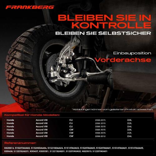 1x Querlenker Satz Vorderachse für Honda Accord VIII CU Accord VIII Kombi CW 2.0L 2.2L 2.4L 2008-2015 Bild 1x Querlenker Satz Vorderachse für Honda Accord VIII CU Accord VIII Kombi CW 2.0L 2.2L 2.4L 2008-2015