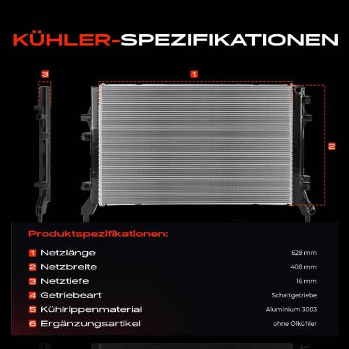 Frankberg 1x Kühler Wasserkühler Motorkühler für VW Golf 5 6 Caddy Audi A3 Skoda Octavia 2 Bild Frankberg 1x Kühler Wasserkühler Motorkühler für VW Golf 5 6 Caddy Audi A3 Skoda Octavia 2