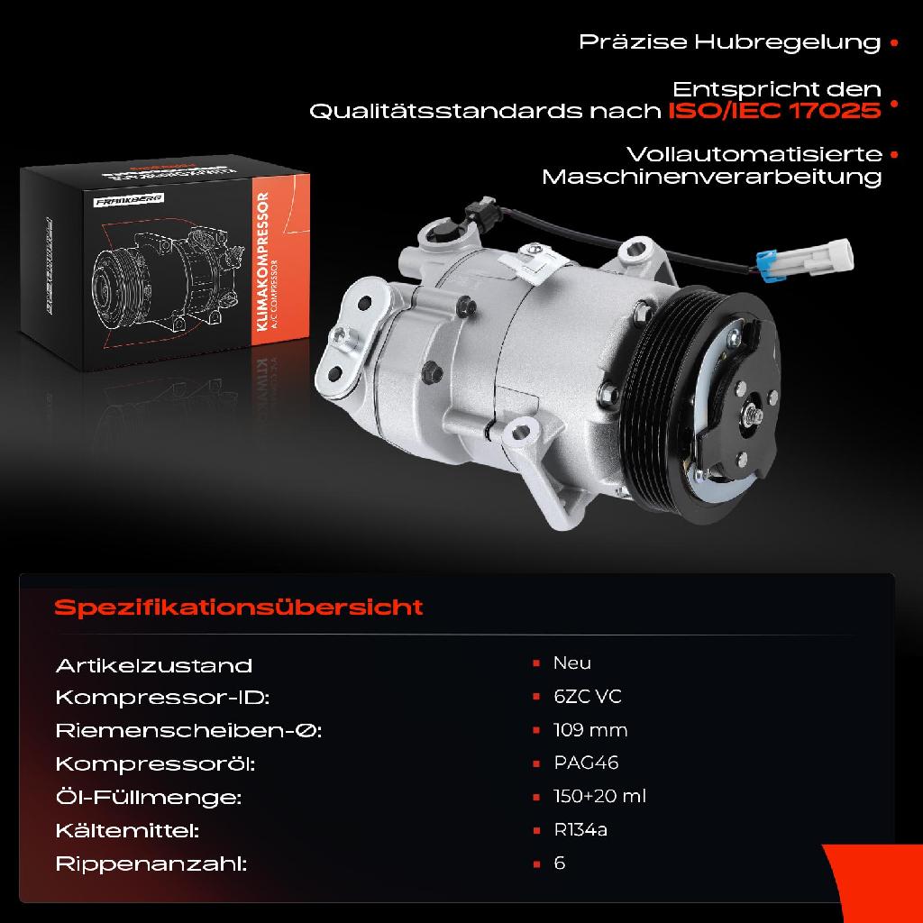 1x Klimakompressor für Opel Astra J P10 Meriva B S10 1.3L 1.7L 2009-2017