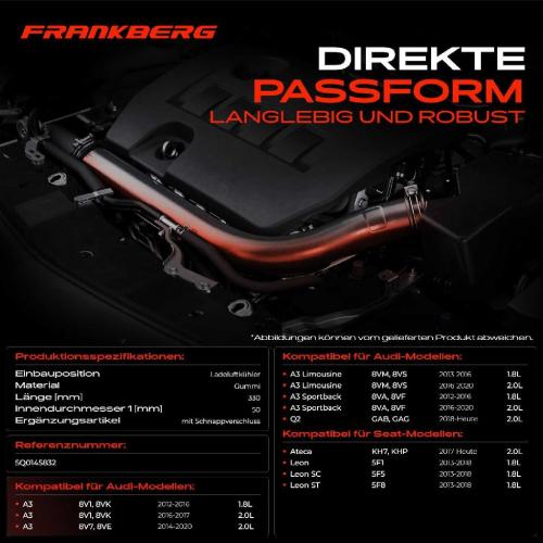 Frankberg 1x Kühlerschlauch Turboschlauch für VW Golf Passat Audi A3 Cabriolet Limousine Sportback Q2 Seat Skoda Bild Frankberg 1x Kühlerschlauch Turboschlauch für VW Golf Passat Audi A3 Cabriolet Limousine Sportback Q2 Seat Skoda