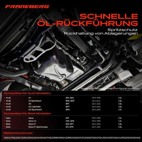 Frankberg 1x Ölwanne Motorölwanne für VW Golf 6 Polo Caddy 3 Audi A1 8X A3 8P Seat Ibiza Skoda Fabia 1.2L Bild Frankberg 1x Ölwanne Motorölwanne für VW Golf 6 Polo Caddy 3 Audi A1 8X A3 8P Seat Ibiza Skoda Fabia 1.2L