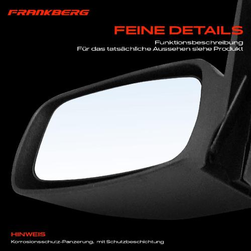 Frankberg 1x Außenspiegel Links für Ford Fiesta IV JA JB Mazda 121 III JASM JBSM 1995-2003 Bild Frankberg 1x Außenspiegel Links für Ford Fiesta IV JA JB Mazda 121 III JASM JBSM 1995-2003