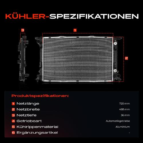 Frankberg 1x Kühler Wasserkühler Motorkühler für Audi A4 8K A5 A6 A7 Q5 Porsche Macan Bild Frankberg 1x Kühler Wasserkühler Motorkühler für Audi A4 8K A5 A6 A7 Q5 Porsche Macan