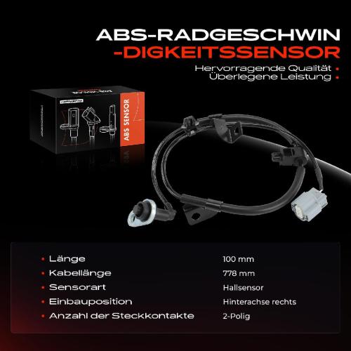 1x ABS Sensor Hinterachse rechts für Mitsubishi L200/Triton KJ KK KL 2.3L 2.4L 2.5L Bj ab 2014 Bild 1x ABS Sensor Hinterachse rechts für Mitsubishi L200/Triton KJ KK KL 2.3L 2.4L 2.5L Bj ab 2014