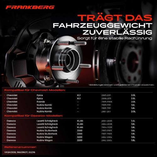 1x Radnabe Radlagersatz Hinterachse beidseitig für Chevrolet Epica Evanda Lacetti Kombi Stufenheck Nubira Bild 1x Radnabe Radlagersatz Hinterachse beidseitig für Chevrolet Epica Evanda Lacetti Kombi Stufenheck Nubira