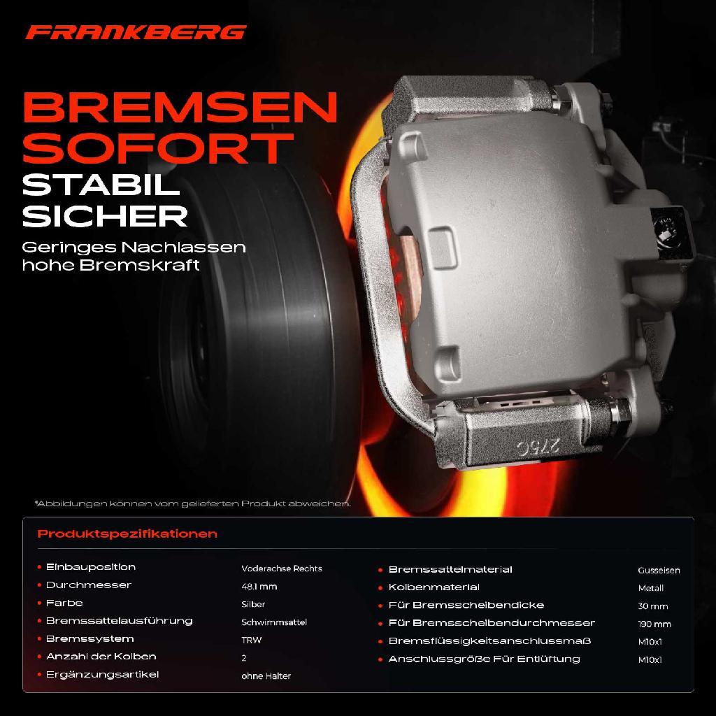 1x Bremssattel Vorderachse Rechts für Land Rover Discovery III IV Range Sport