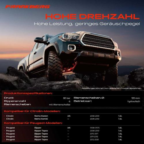 Frankberg 1x Servopumpe hydraulisch für Citroën Nemo Kasten/Kombi Peugeot Bipper Tepee 1.4L Bild Frankberg 1x Servopumpe hydraulisch für Citroën Nemo Kasten/Kombi Peugeot Bipper Tepee 1.4L