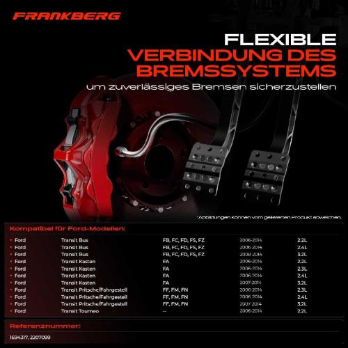2x Bremsschlauch Bremsschläuche Vorderachse Links oder Rechts für Ford Transit Bus Tourneo Bild 2x Bremsschlauch Bremsschläuche Vorderachse Links oder Rechts für Ford Transit Bus Tourneo