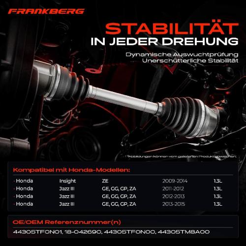 1x Antriebswelle Vorderachse Rechts für Honda Insight Jazz III ZE GE GG GP ZA 1.3L 2009-2014 Bild 1x Antriebswelle Vorderachse Rechts für Honda Insight Jazz III ZE GE GG GP ZA 1.3L 2009-2014