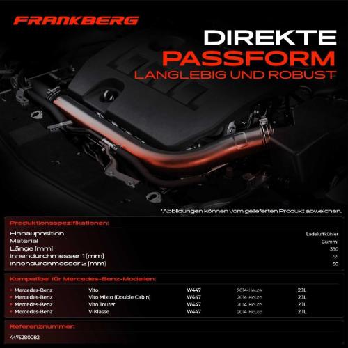 1x Kühlerschlauch Turboschlauch für Mercedes-Benz Vito Kasten W447 Vito Mixto (Double Cabin) Bild 1x Kühlerschlauch Turboschlauch für Mercedes-Benz Vito Kasten W447 Vito Mixto (Double Cabin)