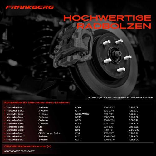 10x Radschraube für Mercedes-Benz W169 W245 W204 W211 W164 W220 W639 Bild 10x Radschraube für Mercedes-Benz W169 W245 W204 W211 W164 W220 W639