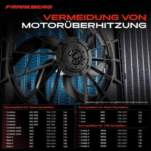 1x Motorkühller Einfachlüfter ohne Kühlerlüfterrahmen VW Polo Seat Cordoba 6K1 Ibiza II 6K1 Bild 1x Motorkühller Einfachlüfter ohne Kühlerlüfterrahmen VW Polo Seat Cordoba 6K1 Ibiza II 6K1