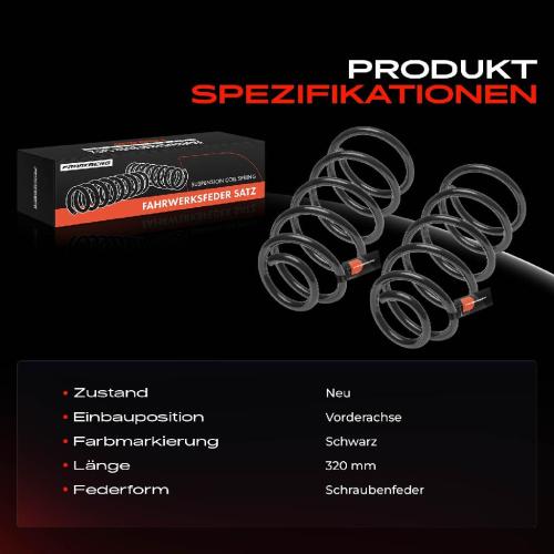 2x Fahrwerksfeder Vorderachse für VW Golf IV 1J1 2.8L 1999-2005 Bild 2x Fahrwerksfeder Vorderachse für VW Golf IV 1J1 2.8L 1999-2005