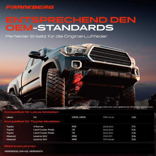 1x Luftfeder Fahrwerk Hinterachse Rechts für Lexus GX460 Toyota J15 Bild 1x Luftfeder Fahrwerk Hinterachse Rechts für Lexus GX460 Toyota J15