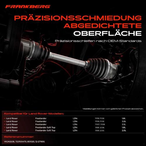 1x Antriebswelle Gelenksatz Vorderachse für Land Rover Freelander Soft Top L314 2.0L Bild 1x Antriebswelle Gelenksatz Vorderachse für Land Rover Freelander Soft Top L314 2.0L