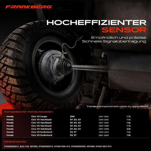 1x ABS Sensor Vorderachse rechts für Honda Civic VII Coupe Hatchback Stufenheck 1.7L 1.4L 1.6L 2.0L 2000-2005 Bild 1x ABS Sensor Vorderachse rechts für Honda Civic VII Coupe Hatchback Stufenheck 1.7L 1.4L 1.6L 2.0L 2000-2005